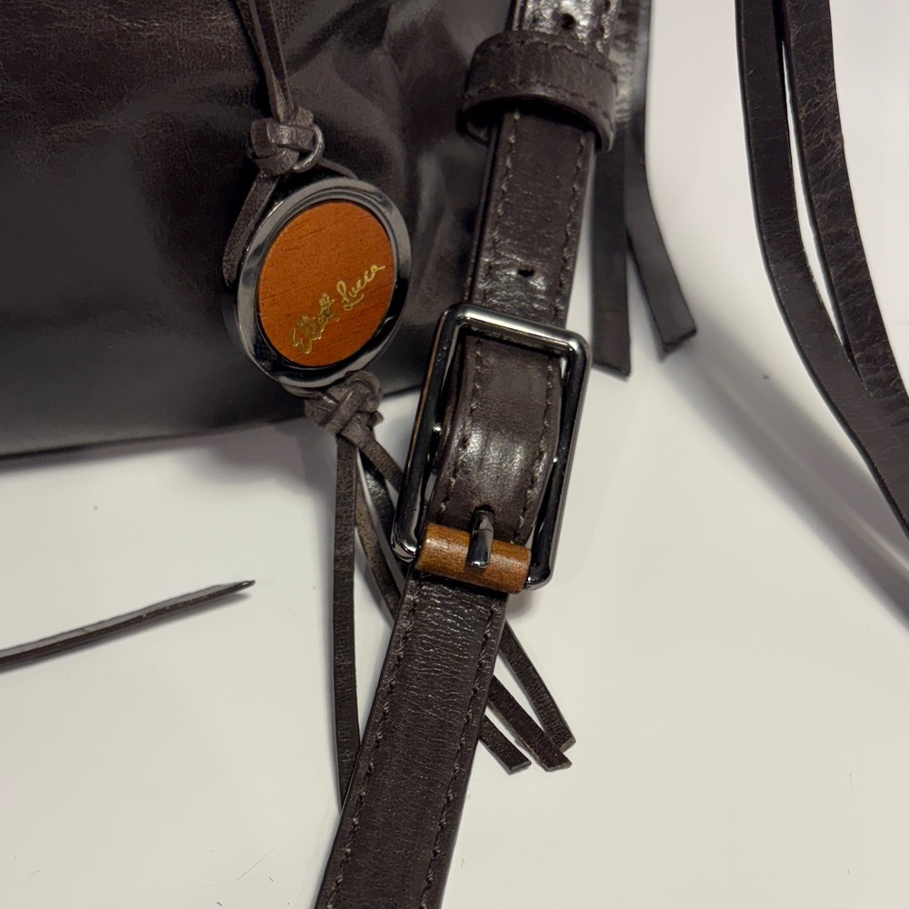 Elliott Lucca Taupe Leather Shoulder Bag - Picture 8 of 10